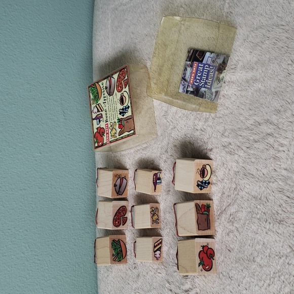 Rubber Stamp Buon Appetite Set •9 Cullinary/Food Wooden Rubber Stamps• HERO ARTS - Picture 8 of 8